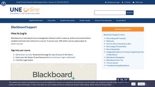 
Blackboard Support - UNE Portal for Online Students | Student ...
