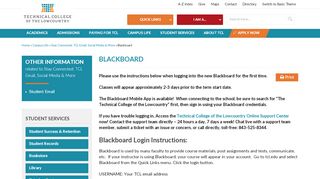 
                            5. Blackboard | Technical College of the LowCountry - TCL.edu - Blackboard 24 7 Portal