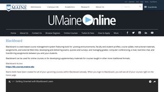 
BlackBoard - UMaine Online - University of Maine
