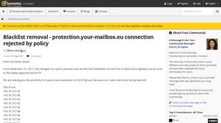 
                            7. Blacklist removal - protection.your-mailbox.eu connection ... - Aliceposta Portal