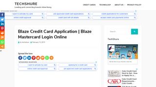 Blaze Credit Card Application | Blaze Mastercard Login Online ... - Blazecc Com Portal