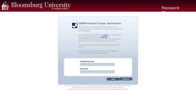 Bloomsburg University Password Change