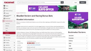 
                            8. BlueBet Review | $$ Claim Your BlueBet Racing Bonus Bets $$ - Bluebet Sign Up Bonus