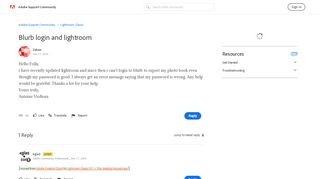 
                            7. Blurb login and lightroom - Adobe Support Community ... - Blurb Portal