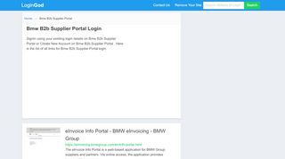 Bmw B2b Supplier Portal Login or Sign Up
