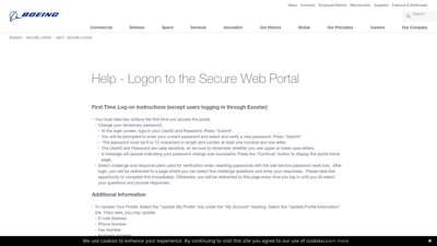 Boeing: Help - Logon to the Secure Web Portal