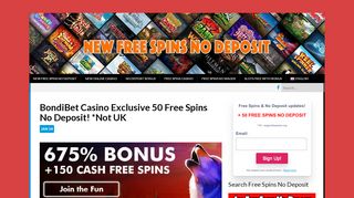 
                            9. Bondi Casino Exclusive 50 Free Spins No Deposit! - New Free ... - Bondi Casino Portal