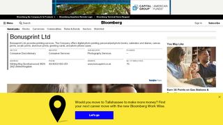 
                            13. Bonusprint Ltd - Company Profile and News - Bloomberg ... - Bonusprint Uk Portal
