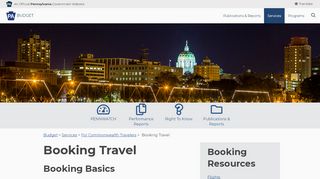 
Booking Travel - Budget.PA.gov  

