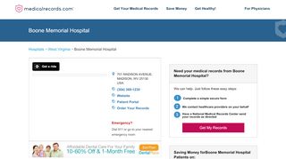 
                            5. Boone Memorial Hospital | MedicalRecords.com - Boone Memorial Hospital Patient Portal