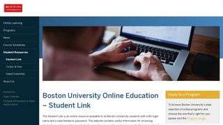 
                            5. Boston University Online Education – Student Link | BU Online - Onlinecampus Bu Edu Portal