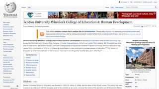 
                            5. Boston University Wheelock College of Education & Human - Wikipedia - Wheelock College Portal