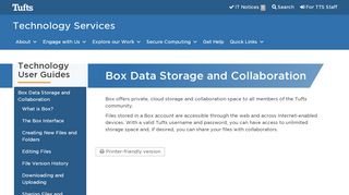 
Box Data Storage and Collaboration - Tufts Technology Services

