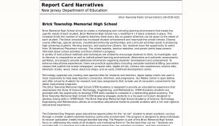 
                            6. Brick Township Memorial High School - Report Card Narratives - Brick Township High School Parent Portal