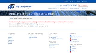 
                            3. Broker Pre-license Online Course Login - Gold Coast Schools - Gold Coast Schools Portal