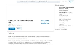 
                            7. Brooks and Kirk (Assessor Training) Ltd | LinkedIn - Brooks And Kirk Moodle Login