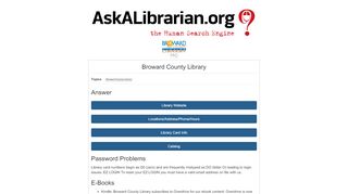 
                            8. Broward County Library FAQ - Ask a Librarian: Florida's - Broward Library Portal