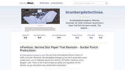 Brunbergdetectiveagency.com website. InFamous: Second Son ...
