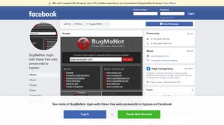 
                            5. BugMeNot- login with these free web passwords ... - Facebook - Bugmenot Portal