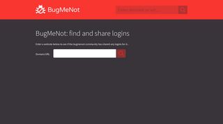 
                            1. BugMeNot: share logins - Bugmenot Portal