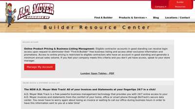 Builder Resource Center - A.D. Moyer Lumber
