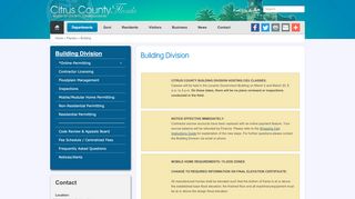 
                            1. Building Division - Citrus County Board of County Commissioners - Citrus County Building Department Contractor Portal