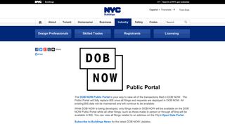 
                            6. Buildings - Industry - DOB NOW - NYC - NYC.gov - Bis Portal Portal