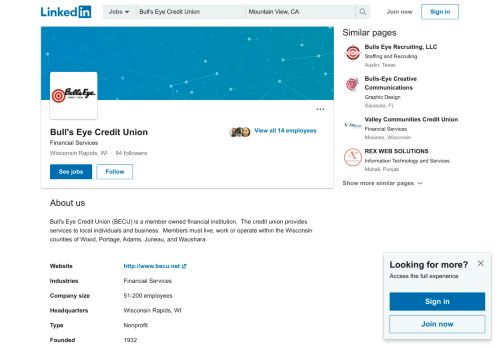 
                            6. Bull's Eye Credit Union | LinkedIn - Bulls Eye Credit Union Portal