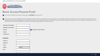 
                            3. Bursar Account Payment Portal - University of Mississippi - Ole Miss Parent Portal