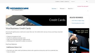 
                            4. Business Credit Cards | Westamerica Bank - Westamerica Bank Credit Card Portal