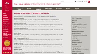 Business & Finance - Public Library of Cincinnati - Cincinnati Library Portal