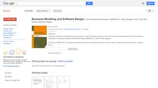 
Business Modeling and Software Design: First International ...  
