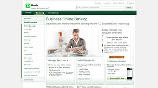 
                            2. Business Online Banking - TD Bank - Td Bank Business Portal My Account