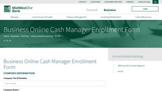 
                            9. Business Online Cash Manager | MidWestOne Bank - Online Cash Manager Portal