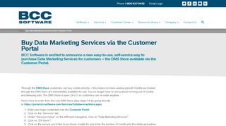 
Buy Data Marketing Services via the Customer Portal - BCC Software

