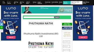 
                            5. Buy PHUTHUMA NATHI Shares - View Live Share Price ... - Phuthuma Nathi Shares Login