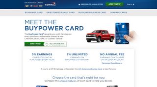 BuyPower Card  Capital One  GM Rewards Credit Cards