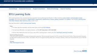 
                            2. BYU Learning Suite | CENTER FOR TEACHING AND ... - Learning Suite Portal