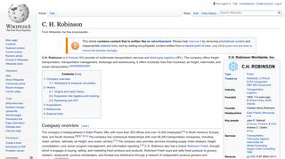 
C. H. Robinson - Wikipedia  
