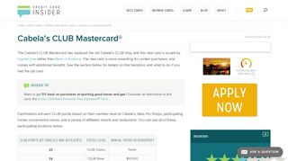 Cabela's CLUB Mastercard® - Info & Reviews - Credit Card ...