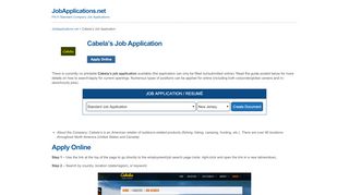
                            7. Cabela's Job Application - Apply Online - Cabela's Careers Portal
