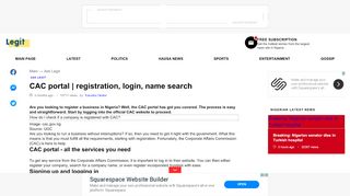 CAC portal | registration, login, name search ▷ Legit.ng - Services Cac Gov Ng Portal