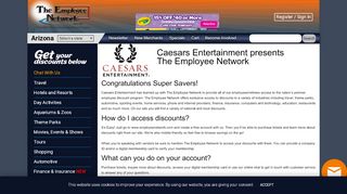 Caesars Entertainment Landing Page - The Employee Network - Caesars Employee Benefits Login