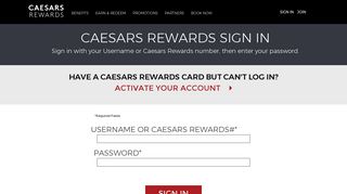 Caesars Rewards - Sign In
