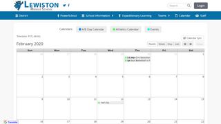 
                            4. Calendar - Lewiston Middle School - Lewiston Middle School Powerschool Portal