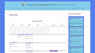 Calendar | School Administrative Unit 53 - SAU #53 - Mms Student Portal Sau 53