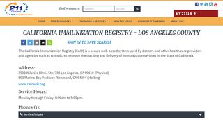 
                            7. CALIFORNIA IMMUNIZATION REGISTRY - LOS ANGELES ... - Cair Vaccine Portal