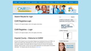 
                            3. California Immunization Registry » Search Results » login - Cair Vaccine Portal