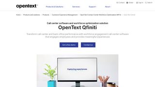 
Call center software - Workforce Optimization | OpenText Qfiniti  
