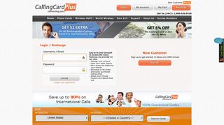 CallingCardPlus, Log In to access your calling card account